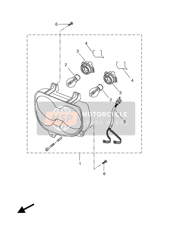 Yamaha CW50L BOOSTER 2004 Headlight for a 2004 Yamaha CW50L BOOSTER